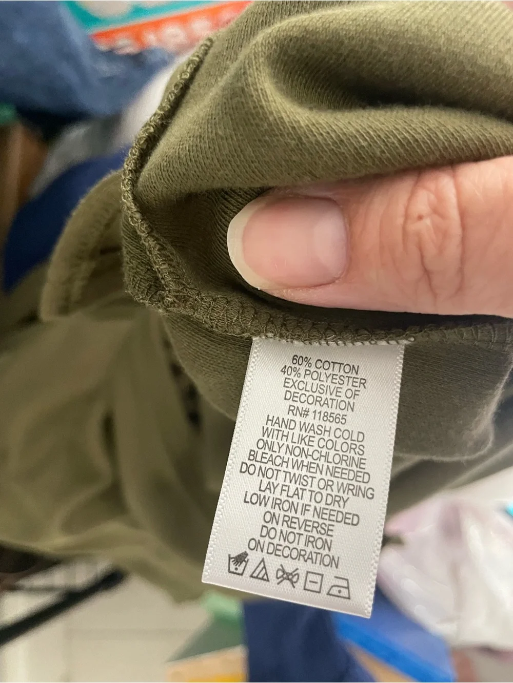 Quacker Factory Olive Green Tunic Top with Butterflies Embellishments 2XL Plus - Picture 5 of 5